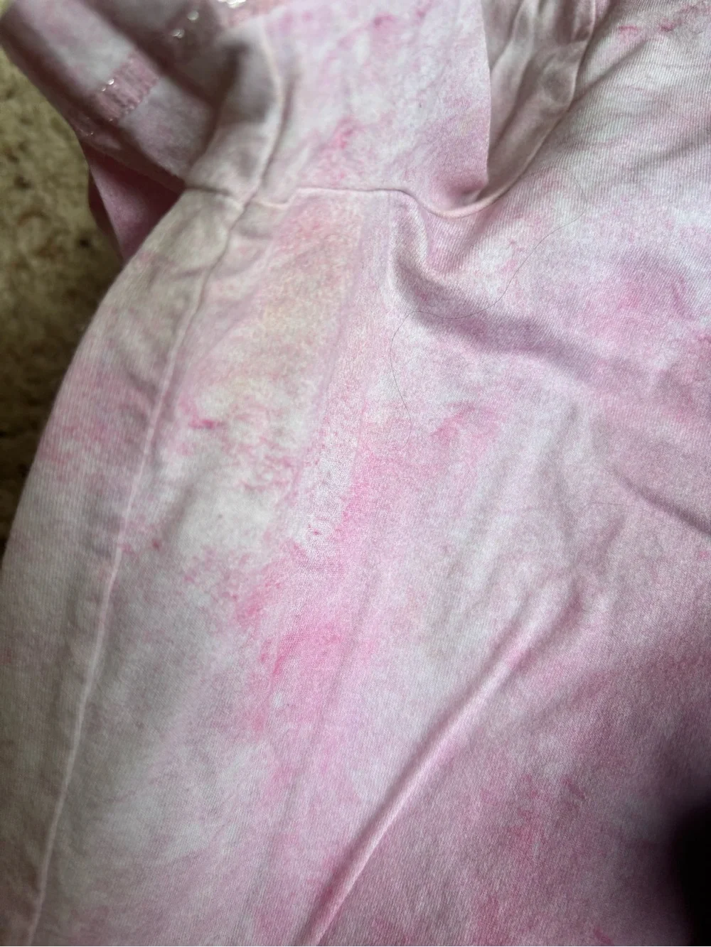CHANEL Pink Tie-Dye Short Sleeve Logo Tee L